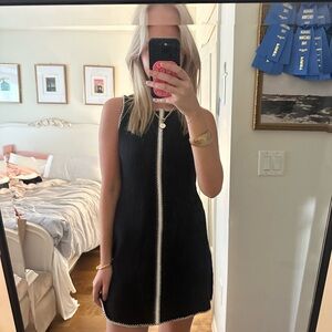Princess Polly Black Mini Dress with White Trim